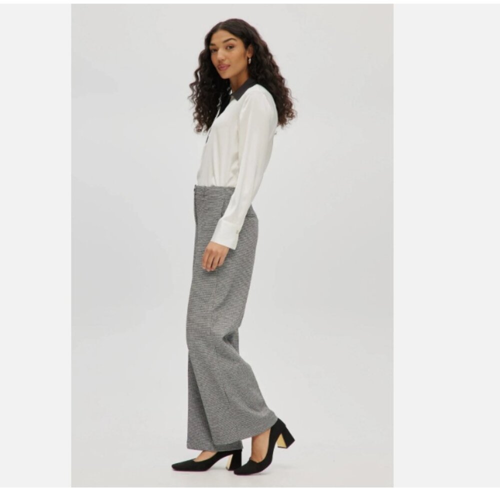 Hilary Radley Women's Front Slash Pockets Stretch Brushed Pants Black\Off White - Picture 4 of 5